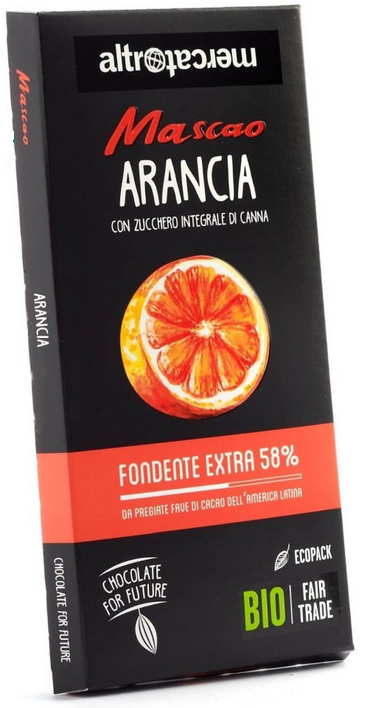 BIO hořká čokoláda s pomerančovým aroma 100 g Mascao